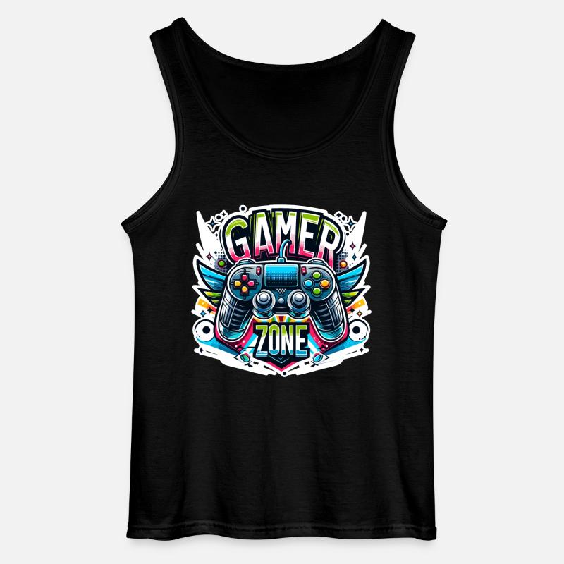 Gamer Zone - Controller Illustration - Gildan Männer Tank Top - Schwarz
