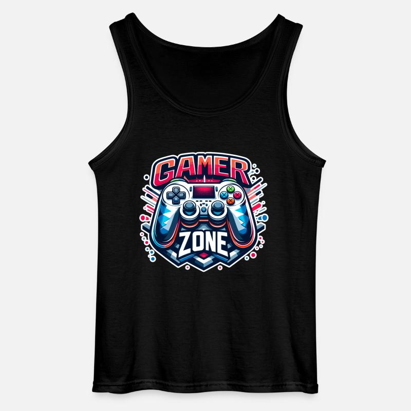 Gamer Zone - Controller Illustration - Gildan Männer Tank Top - Schwarz