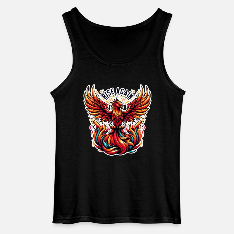 Rise Again - Phoenix Illustration - Gildan Men’s Tank Top - black