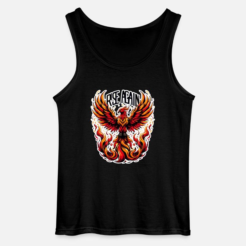 Rise Again - Phönix Illustration - Gildan Männer Tank Top - Schwarz