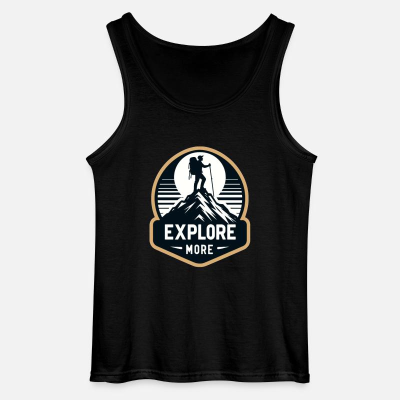 Explore more - Wanderer - Gildan Männer Tank Top - Schwarz