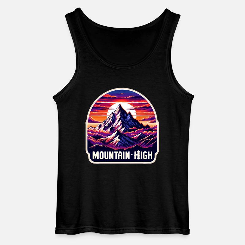Mountain High - Berg Illustration - Gildan Männer Tank Top - Schwarz