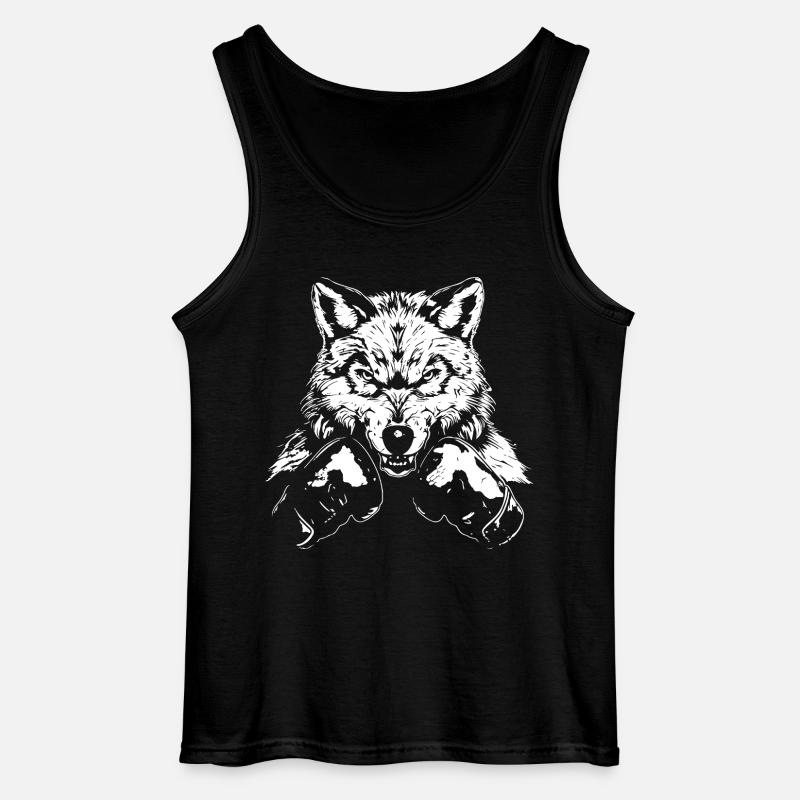 Wolf Boxing Fighter MMA - Gildan Men’s Tank Top - black