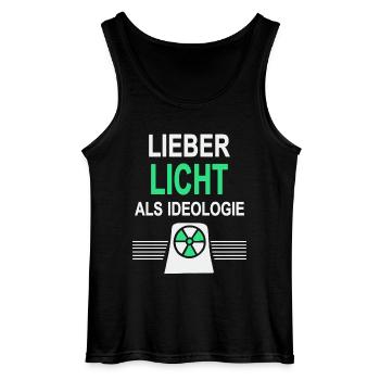 Lieber Licht als Ideologie - Ja zu Atomkraft - Gildan Männer Tank Top - Schwarz - Vorne - AI Model Male 185 dark (185cm)