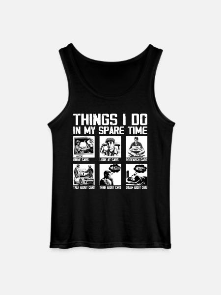 Bil ting jeg laver i min fritid Bil, fyr mekaniker - Gildan tanktop til mænd - sort