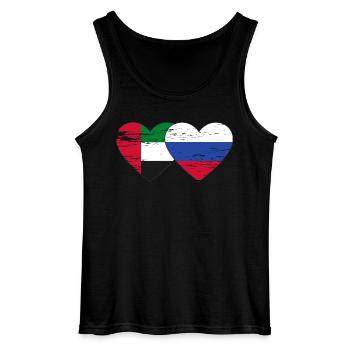 Vereinigte Arabische Emirate Russland Herz - Gildan Männer Tank Top - Schwarz - Vorne - AI Model Male 185 dark (185cm)