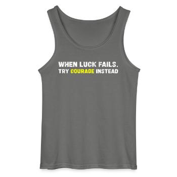 Courage Over Luck Typographie - Débardeur Gildan Homme - charbon - Devant - AI Model Male 185 dark (185cm)