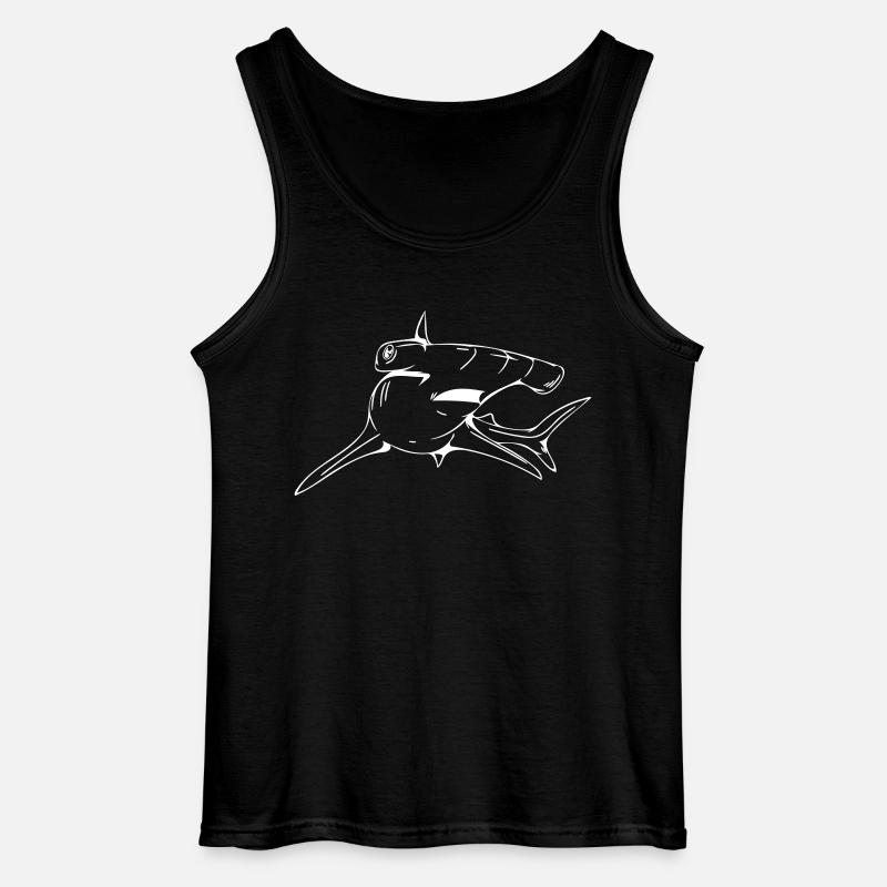 Dangerously elegant hammerhead shark - Gildan Men’s Tank Top - black