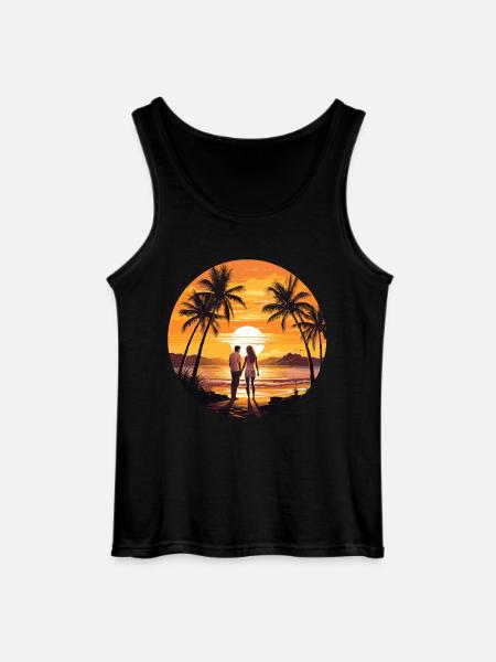 Beach Sunset - Gildan Men’s Tank Top - black