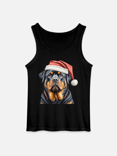 Christmas rottweiler - Gildan Men’s Tank Top - black