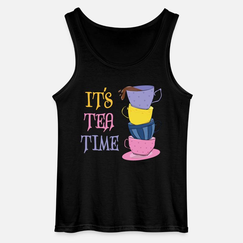 It's Tea Time - Gildan Men’s Tank Top - black