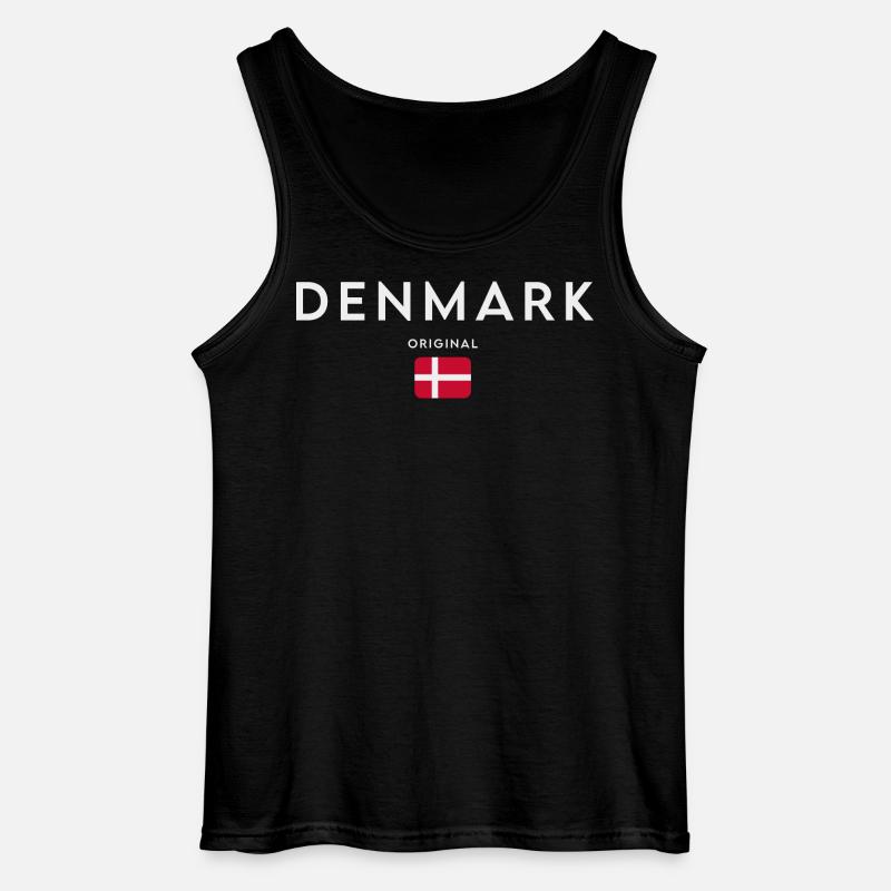 Danmarks flag, dansk stolthed - Gildan tanktop til mænd - sort
