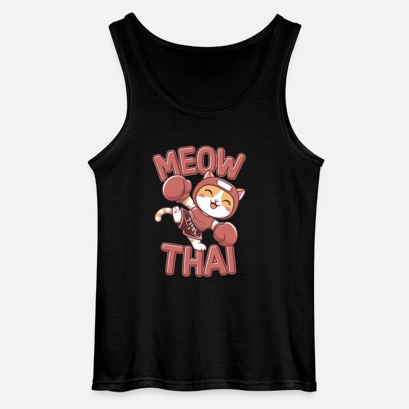 Meow thai - Gildan Männer Tank Top - Schwarz