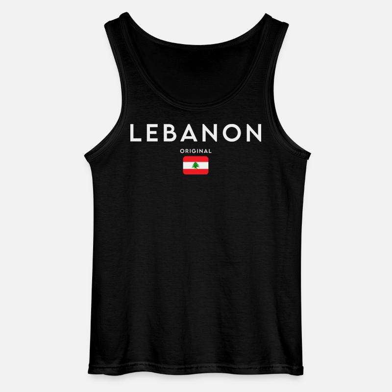 Flagge des Libanon, Libanesischer Stolz - Gildan Männer Tank Top - Schwarz