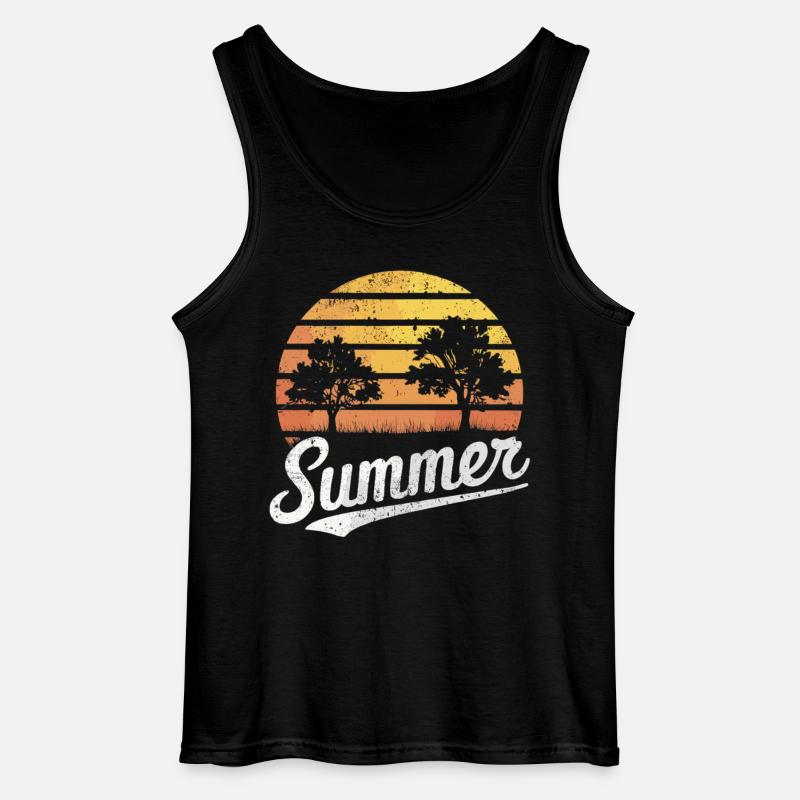 Sunset Forest Summer - Gildan Men’s Tank Top - black