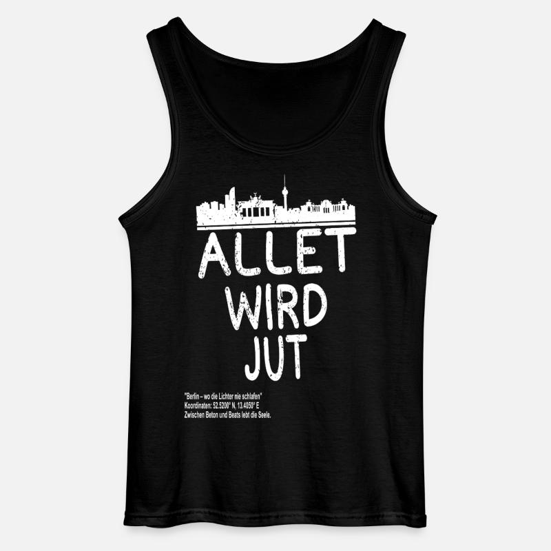 Allet wird jut – Berlin Skyline - Gildan Männer Tank Top - Schwarz