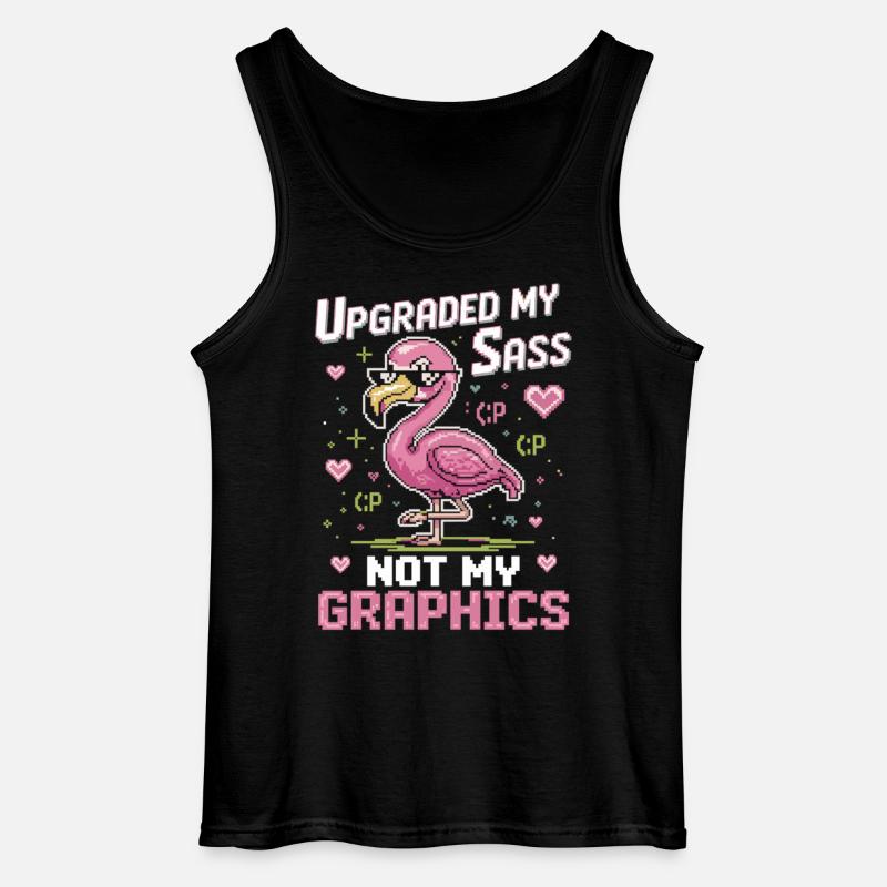 Pixel-Flamingo mit Attitüde - Gildan Männer Tank Top - Schwarz