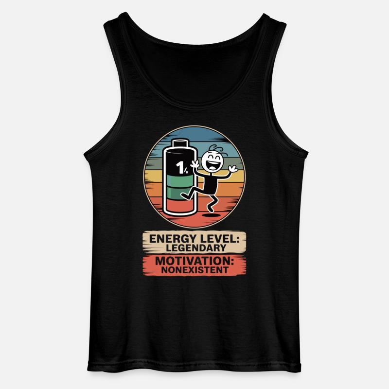 1% battery, 100% sarcasm - Gildan Men’s Tank Top - black