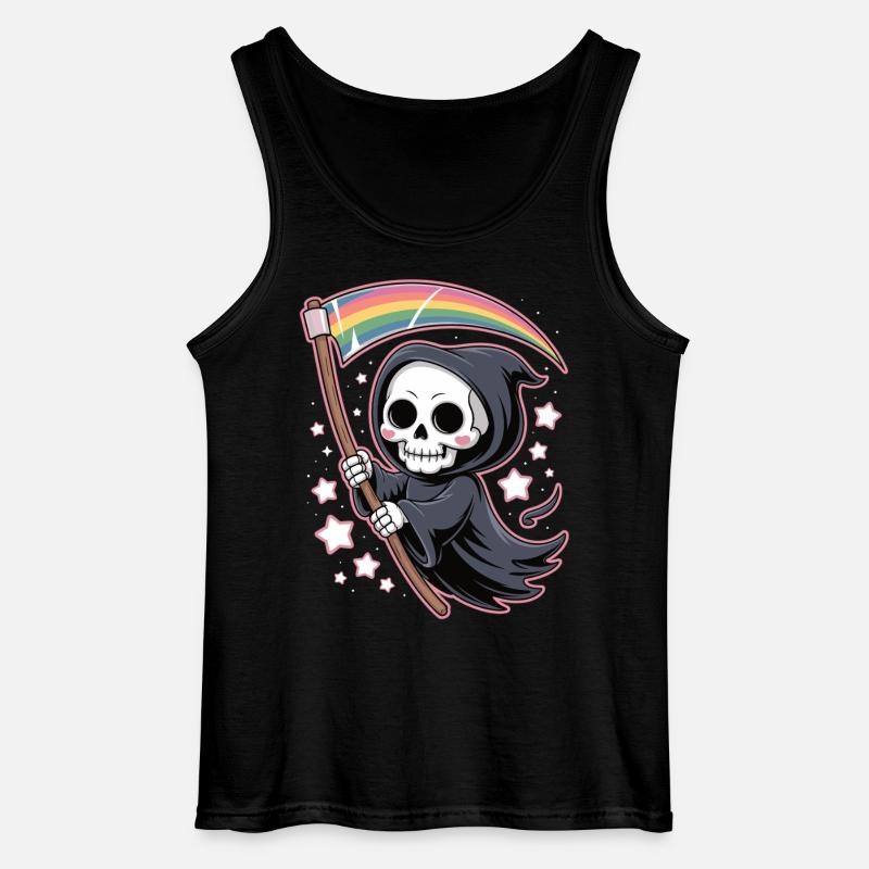 Niedlicher Sensenmann mit Regenbogen - Gildan Männer Tank Top - Schwarz