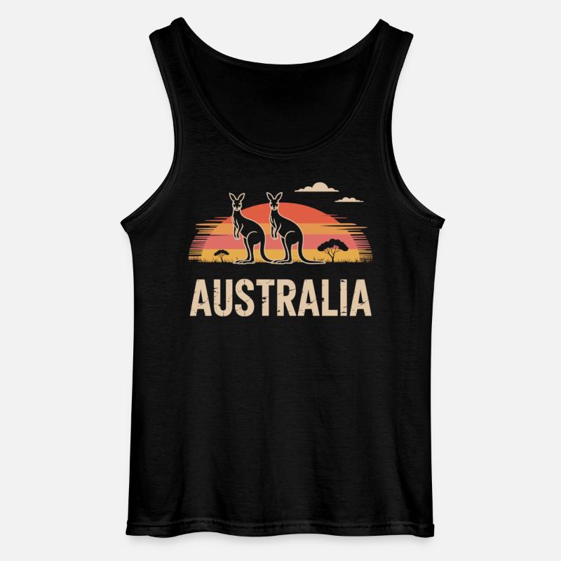 Australien Retro Look - Gildan Männer Tank Top - Schwarz