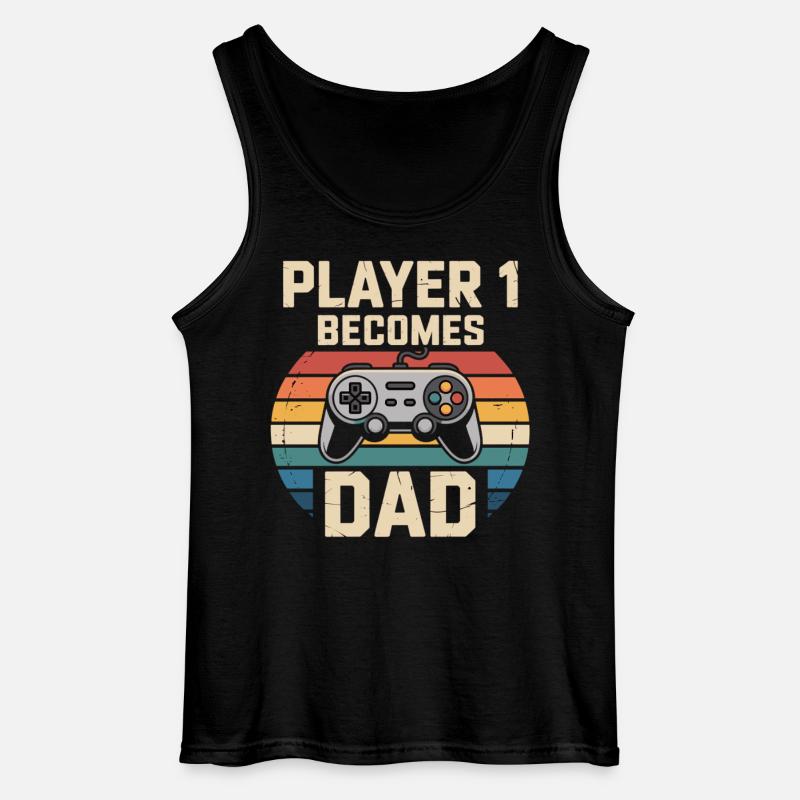 Player 1 wird Papa - Gildan Männer Tank Top - Schwarz