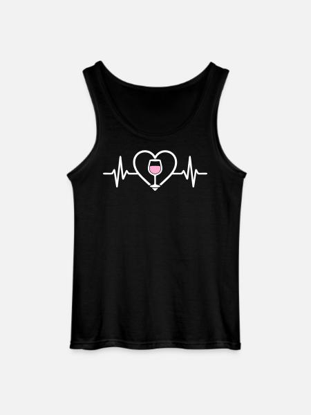 Rosé Wine Heart - Gildan Men’s Tank Top - black