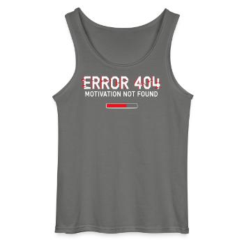 Fehler 404 Motivation - Gildan Männer Tank Top - Anthrazit - Vorne - AI Model Male 185 dark (185cm)