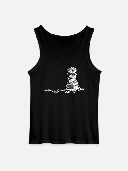 Meditation Yoga stones in perfect balance - Gildan Men’s Tank Top - black