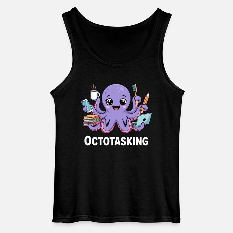 Octotasking Krake im Multitasking Modus - Gildan Männer Tank Top - Schwarz