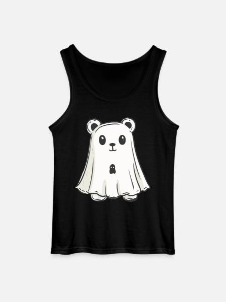 Bear Halloween Funny Ghost - Gildan Men’s Tank Top - black