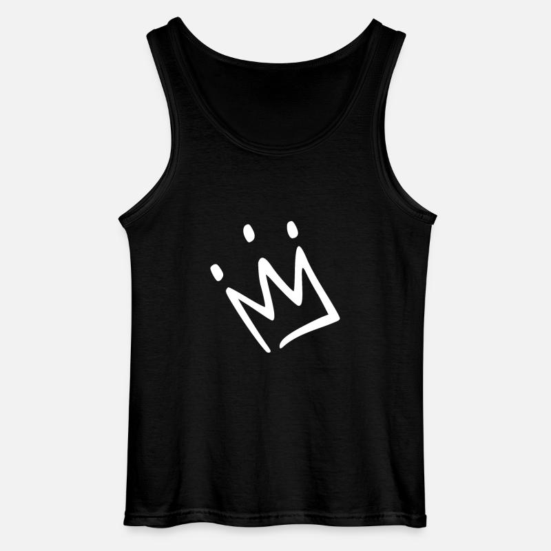 Krone weiß - Gildan Männer Tank Top - Schwarz