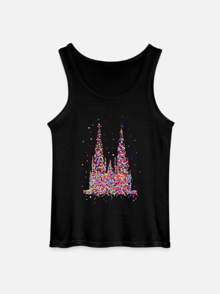 Cologne Cathedral, confetti - Gildan Men’s Tank Top - black