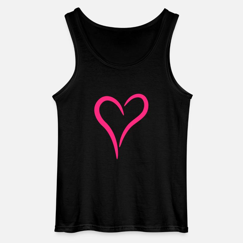 Herz Rosa Liebe Symbol - Gildan Männer Tank Top - Schwarz