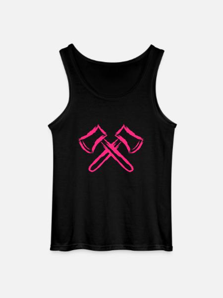 Bijl symbool gekruiste assen roze - Gildan mannen tanktop - zwart
