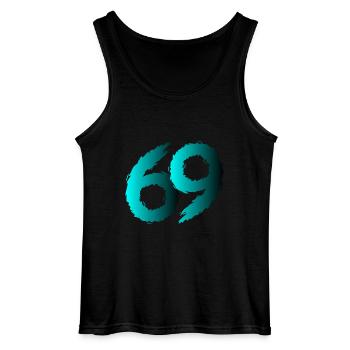 69 symbol number sixty nine - Gildan Men’s Tank Top - black - Front - AI Model Male 185 dark (185cm)
