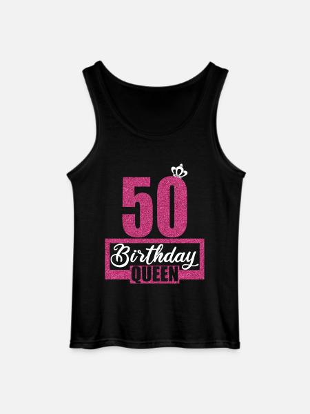 50e verjaardag 50 jaar jaren 50 Verjaardag Koningin - Gildan mannen tanktop - zwart