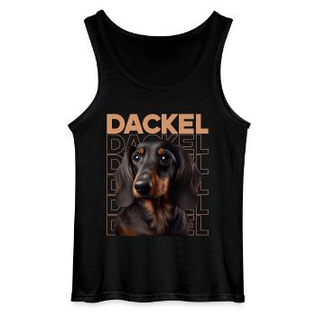 Rauhaardackel Dachshund Hund Hunde Welpe Dackel - Gildan Männer Tank Top - Schwarz - Vorne - AI Model Male 185 dark (185cm)