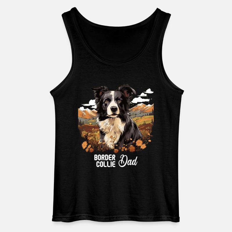 Hund Border Collie - Gildan Männer Tank Top - Schwarz