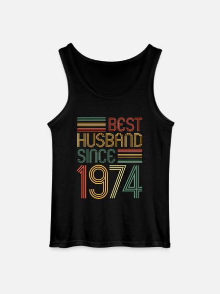Best husband since 1974 50th wedding anniversary - Gildan Men’s Tank Top - black