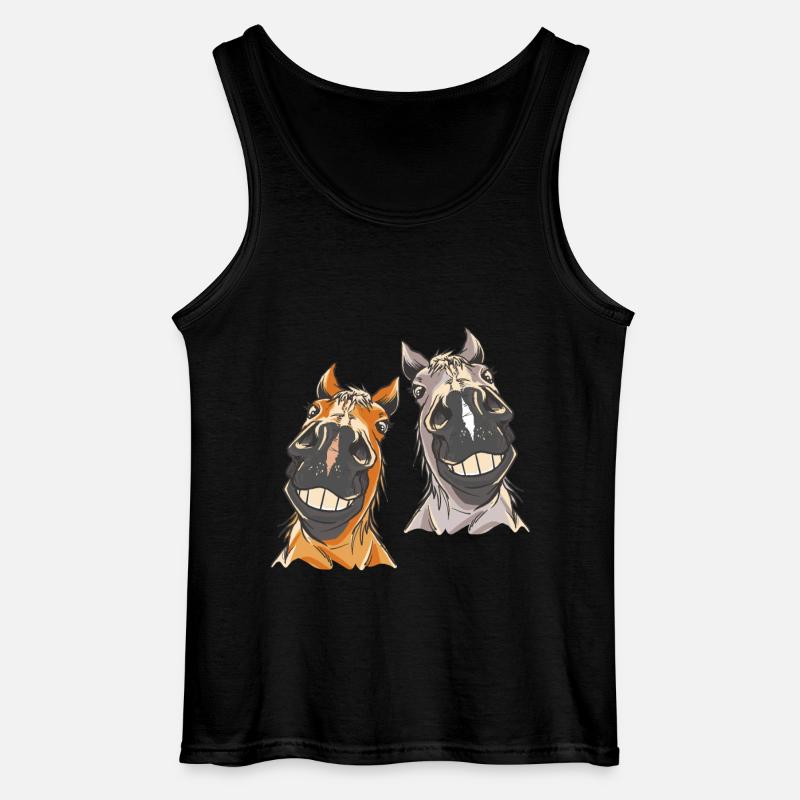 Pferdekopf Pferd Pferde - Gildan Männer Tank Top - Schwarz