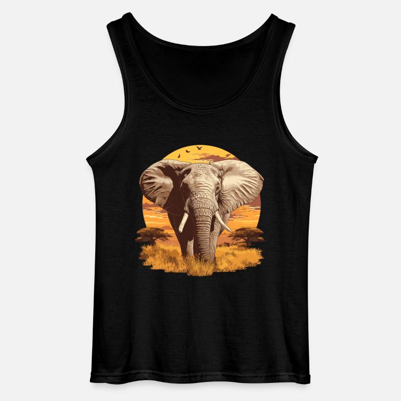 Elefanten Elefant - Gildan Männer Tank Top - Schwarz