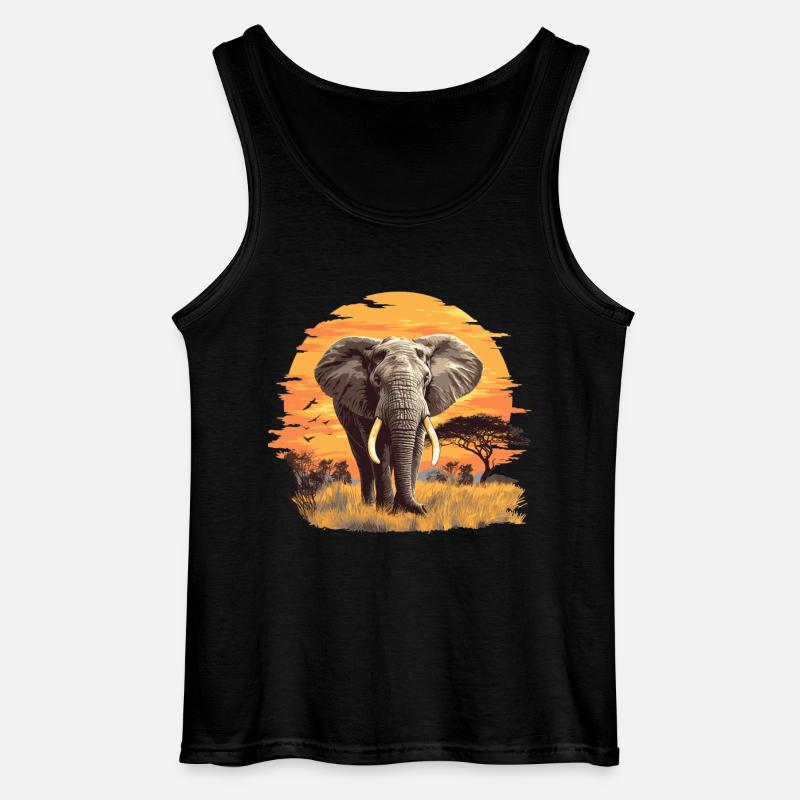 Elefanten Elefant - Gildan Männer Tank Top - Schwarz