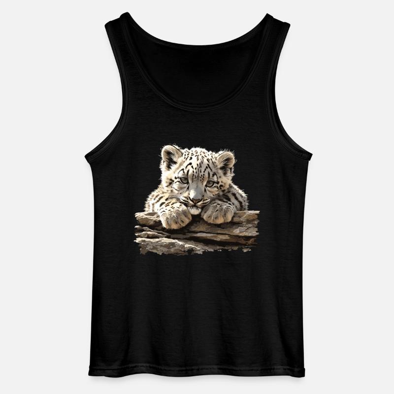 Snow Leopard Schneeleoparden Schneeleopard - Gildan Männer Tank Top - Schwarz