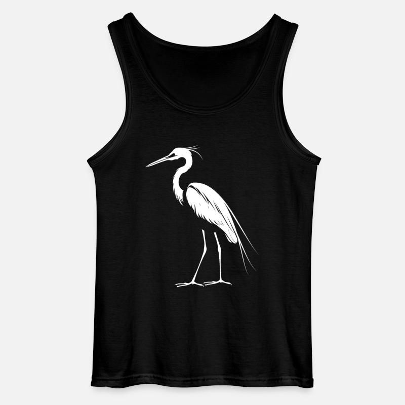 Heron Reiher - Gildan Männer Tank Top - Schwarz