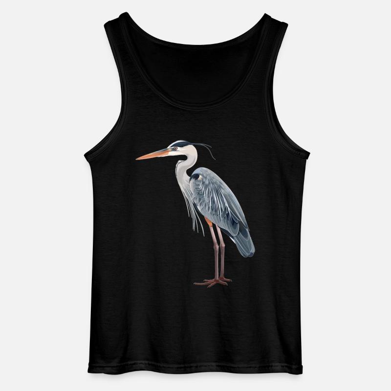 Heron Reiher - Gildan Männer Tank Top - Schwarz