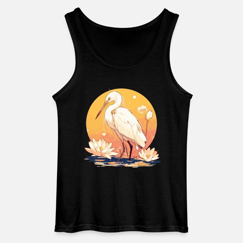 Heron Reiher - Gildan Männer Tank Top - Schwarz