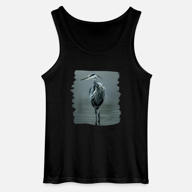 Heron Reiher - Gildan Männer Tank Top - Schwarz