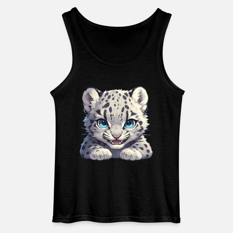 Snow Leopard Schneeleoparde Schneeleopard - Gildan Men’s Tank Top - black