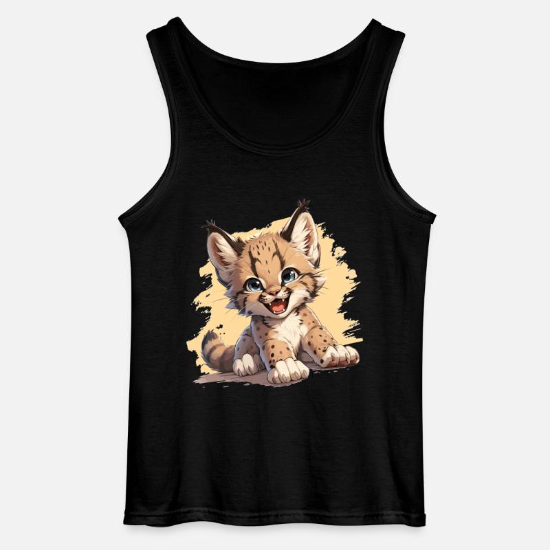 Lynx Luchse Luchs - Gildan Männer Tank Top - Schwarz