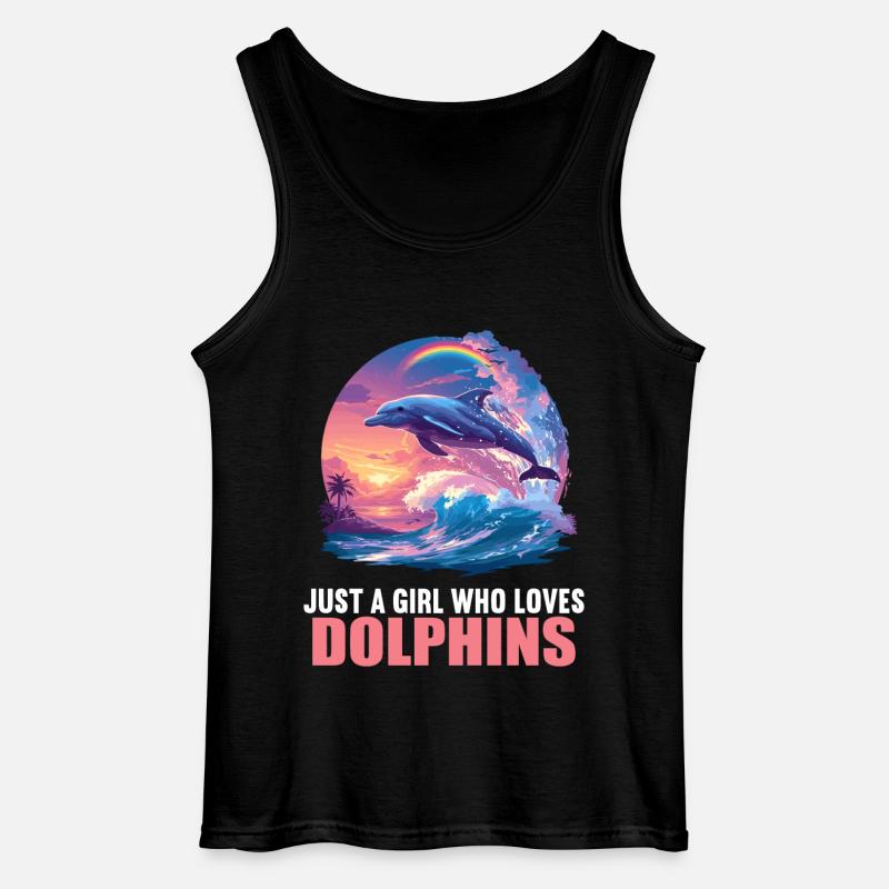 Dolphin Delfine Delfin - Gildan Männer Tank Top - Schwarz